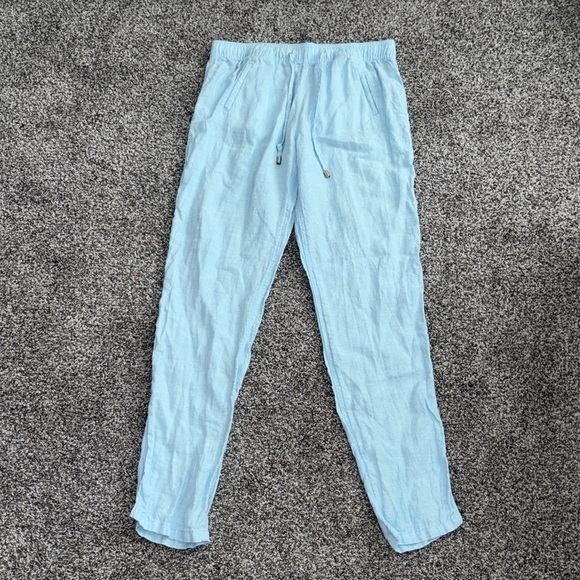 Lilly Pulitzer Taron Linen Pants Celestial Blue/Resort - Picture 2 of 6